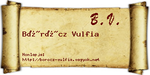 Böröcz Vulfia névjegykártya